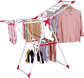 LTLGHY Séchoir À Linge Pliable, Grand D'Étendage 132X52x92.5CM Capacité De Séchage 15M Séchoir Extensible sur Pied Charge Max 25KG