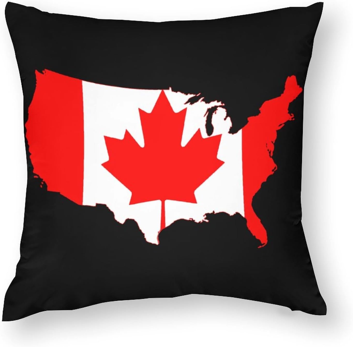 Canada Flag of United States Map Printed Throw Pillow Case 4 Pcs Soft Pillowcases Pillows Covers Sofa Bed Decor 12/14/16/17/18/20/22/24/32 Inches