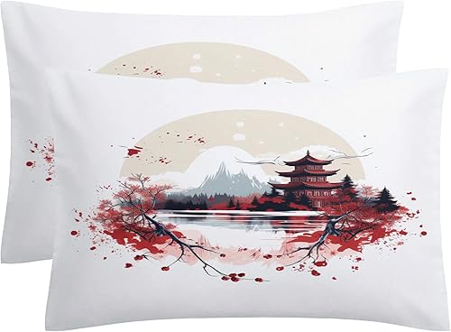 Miniatura 2 de OmErsa Juego de funda de edredón japonesa tamaño California King, ropa de cama asiática, decoración de dormitorio, funda de edredón y 2 fundas de