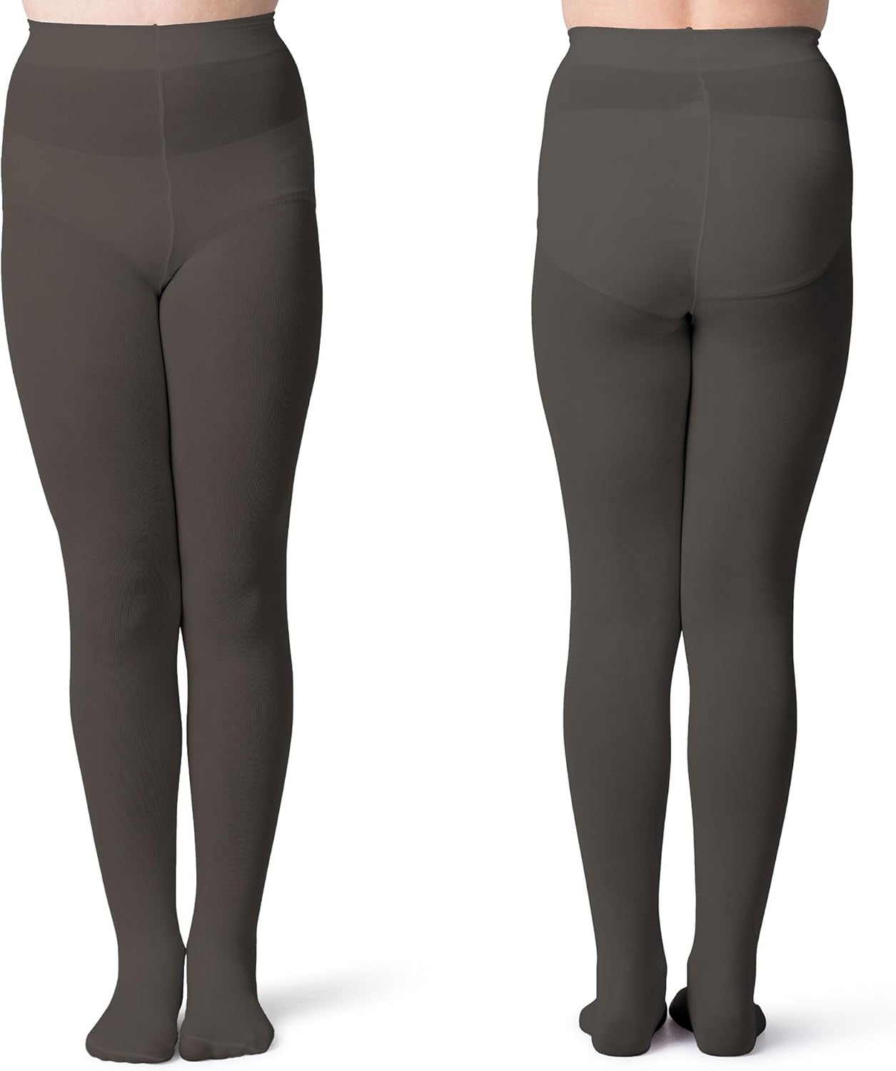 Silky Toes Girls Opaque Microfiber Tights 1-2 Pairs Black White or Colored Nylon Stockings for Kids - ballet footed tights - Image 2