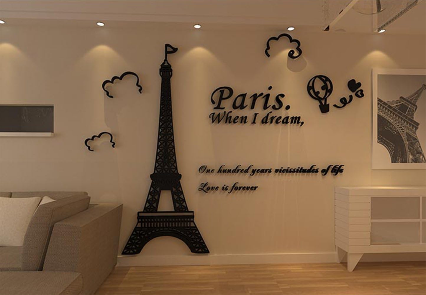 3D French Eiffel Tower Wall Stickers for Home Living Room kids Room Modern art Wall Decoration