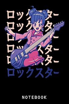 Anime Girl Bass Guitar Journal Notebook Anime Notebook For Girls, Students, Teachers, Staff, Perfect Gift. Lined 6x9 120 Pages College Ruled Notebook