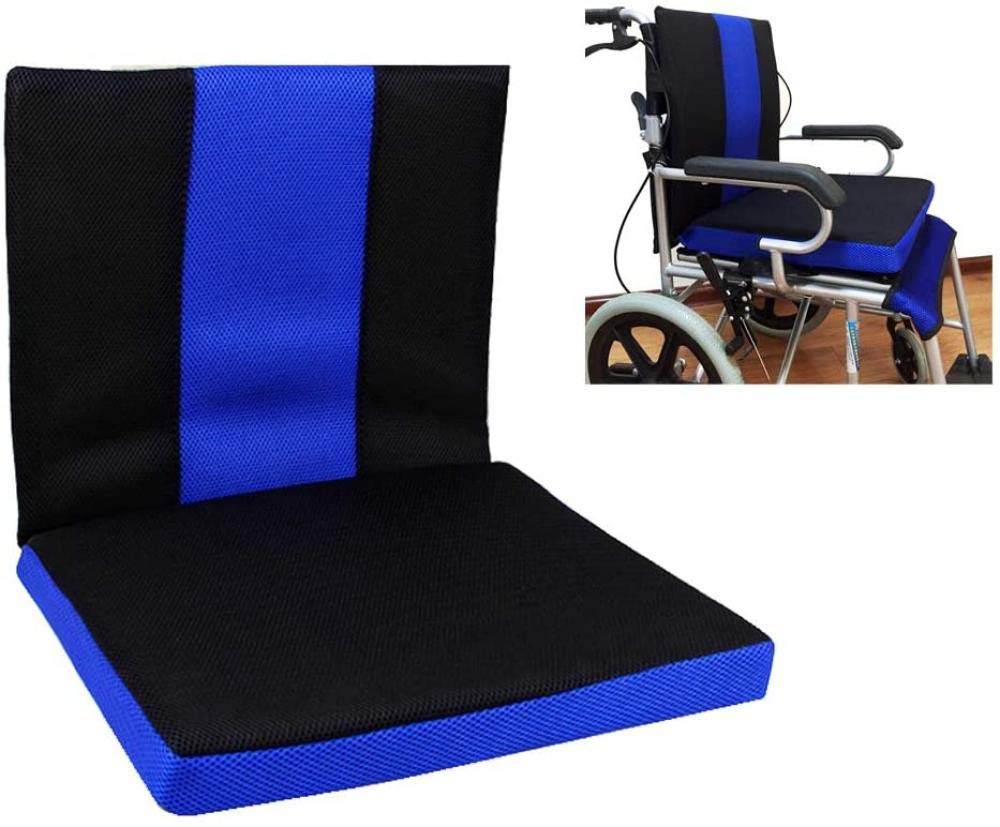 YAYY Cojín para Silla de Ruedas Antiescaras Cojín de Nido de Abeja Confort Transpirable Respaldo para Silla de Ruedas Material de Tela Oxford (16 * 17.7 * 1.6 Pulgadas)(Upgrade)
