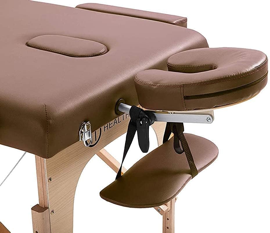 Massage Table Portable Massage Bed Spa Bed 84 Inch 2 Folding Height Adjustable Professional Portable Folding Massage Table, Spa Table Facial Cradle Salon Bed Tattoo Bed, PU Leather (2-Fold Burgundy)