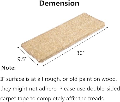 Miniatura 20 de Alfombra antideslizante de punta redondeada para escaleras, almohadillas para escaleras interiores, autoadhesivas, antideslizantes y lavables