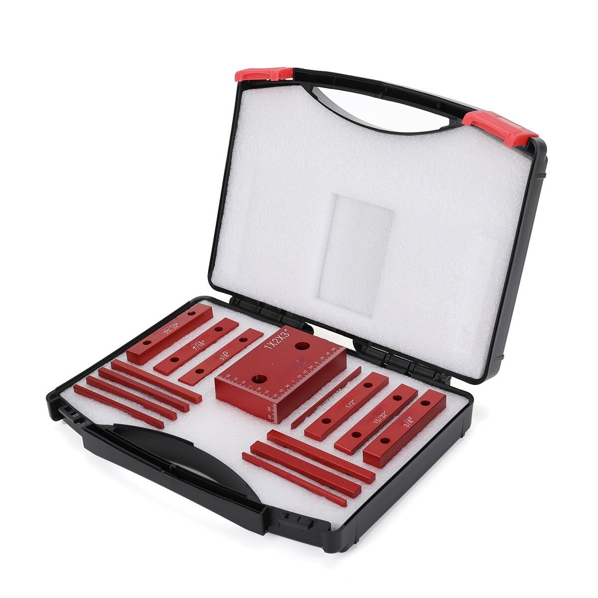 VIDOO Bloques Configuración Carpintería Calibre Altura Barras Aleación Aluminio para Accesorios Fresadora y Sierra-Métrico