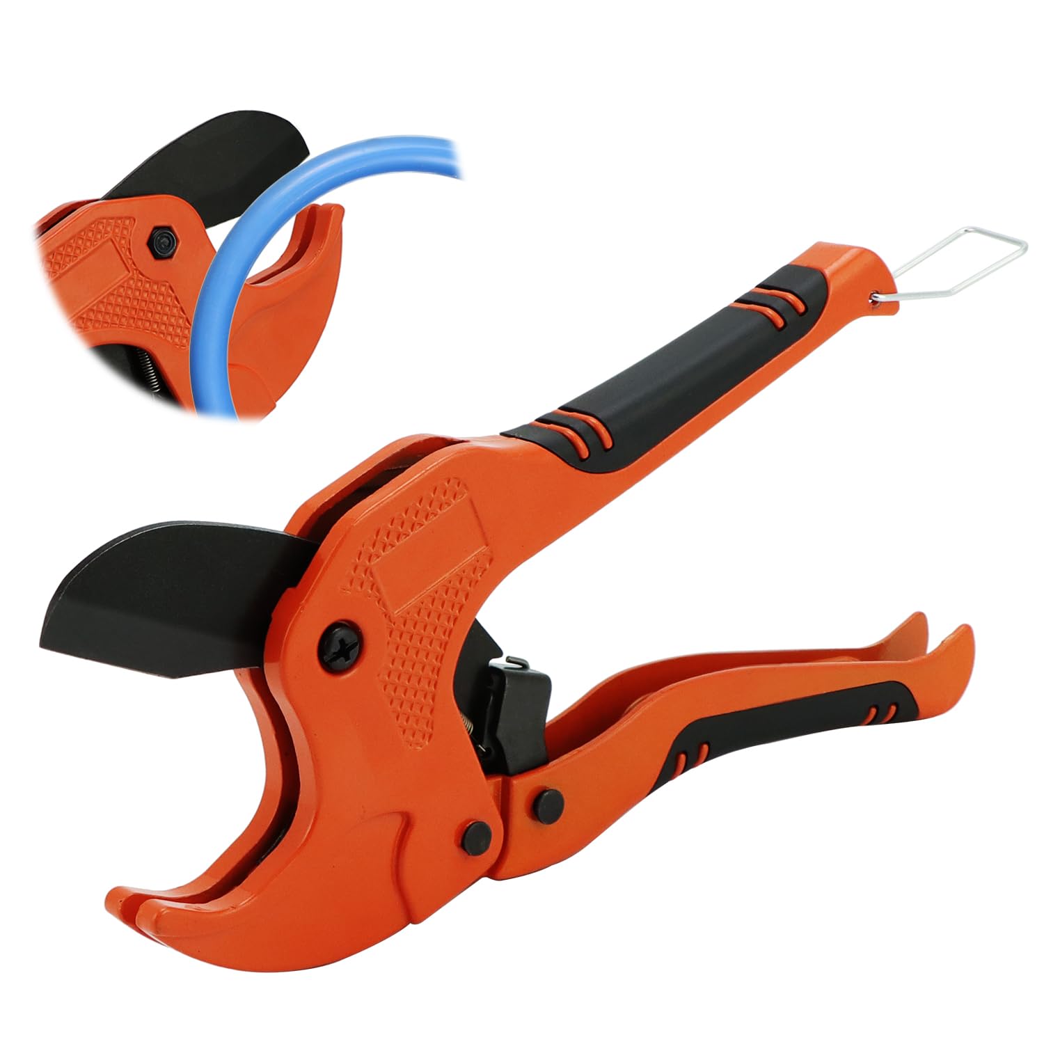 Qwork Qwork® Pvc Pipe Cutter Ratchet Type,42Mm Plastic Pipe Cutter With Ergonomic Handles For Pe, Pvc,Ppr