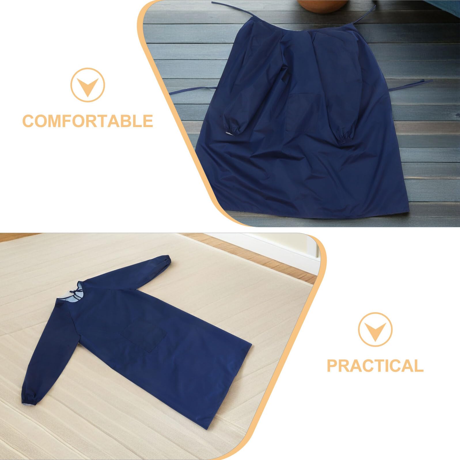 2 Piezas Delantal de Cocina y Taller Manga Larga Ajustable Resistente Aceites para Jardinería Pintura Limpieza y Barbacoa Diseño Reversible para Hombre y Mujer