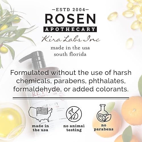 Miniatura 7 de Rosen Apothecary Loción corporal de retinol antienvejecimiento fórmula que desafía la edad reafirma e ilumina la piel aumenta la producción de