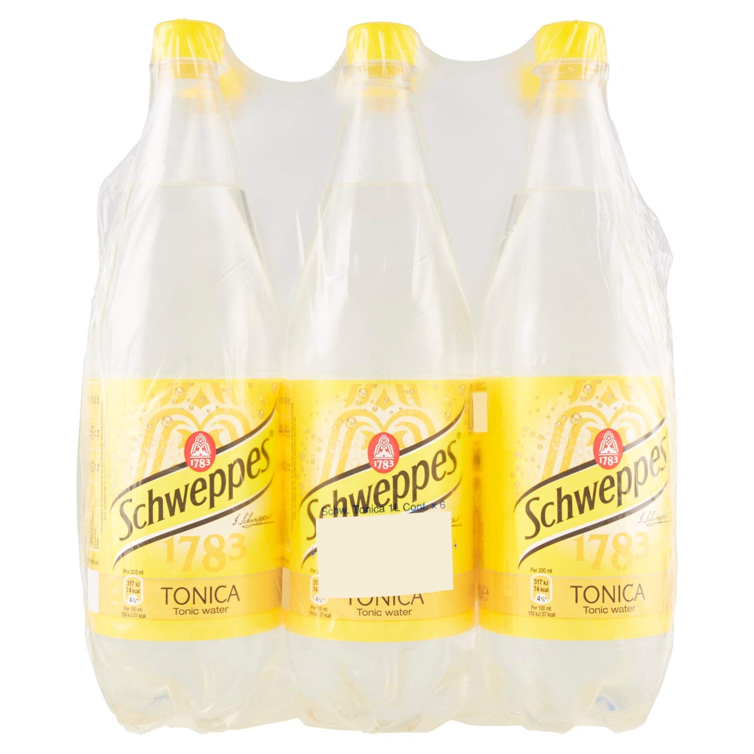 Schweppes Acqua Tonica Bibita Analcolica Gassata - Confezione da 6 x 1 Litro