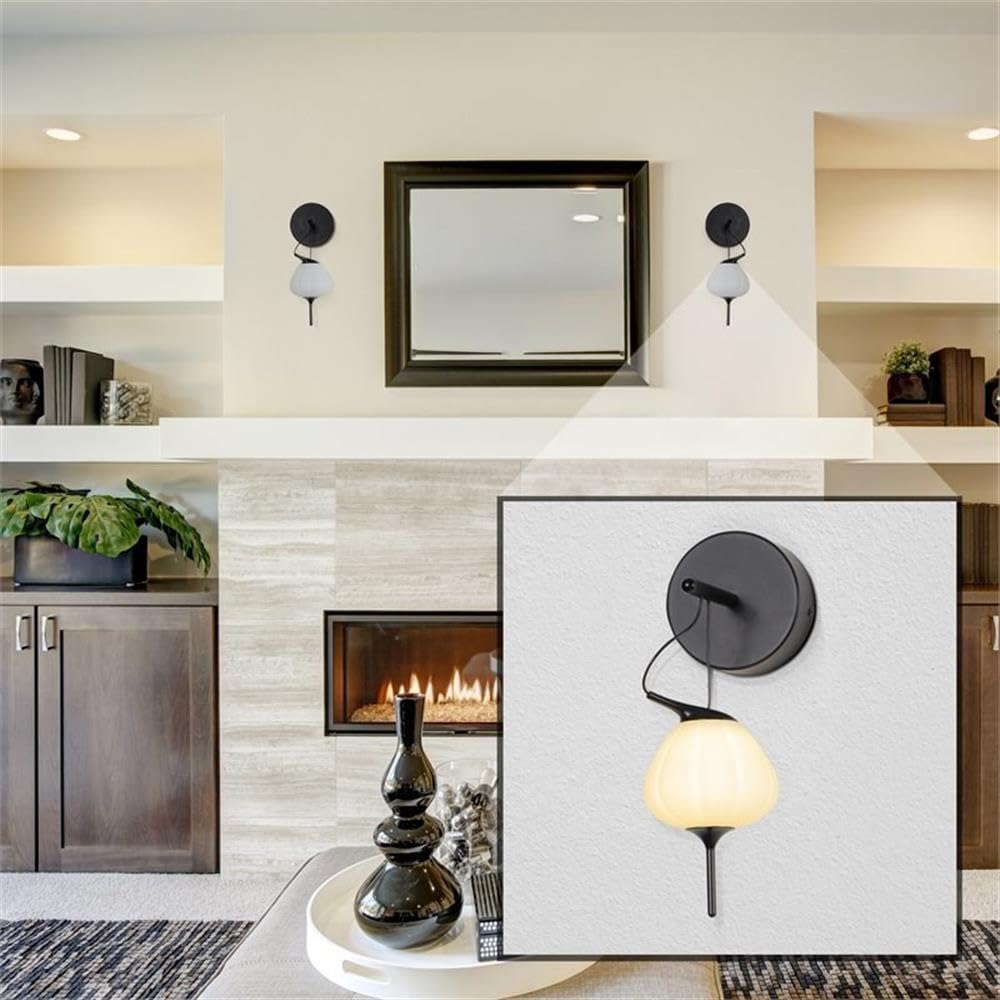 Pemberly Row 12.5" Integrated LED Wall Sconce, Black Finish, Frosted Glass Shade, 3000K Soft White Light, Modern Dimmable Design, ETL Certified for Dry Locations, Energy-Efficient Home Lighting