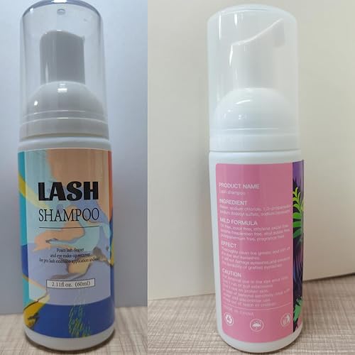 Miniatura 7 de Buqikma Kit de champú de pestañas con mini ventilador de enjuague y cepillos - Limpiador de racimo de pestañas sin aceite para mantenimiento de