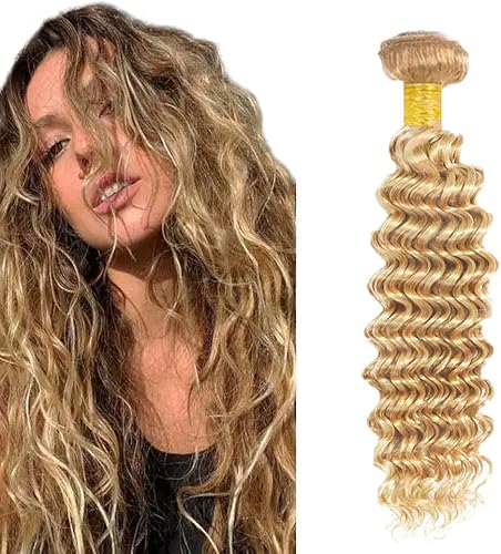P27613 Bundle Blonde Deep Wave Human Hair Bundles 34 Inch Brazilian 613 Deep Wav