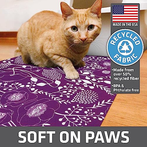 Image of Drymate Cat Litter Box Mat, Litter Trapping Mat, Waterproof, Urine-Proof, Absorbent, Machine Washable, Soft on Paws, Contains Mess, Protects Floors, Kitten Supplies, Purple, 20x28