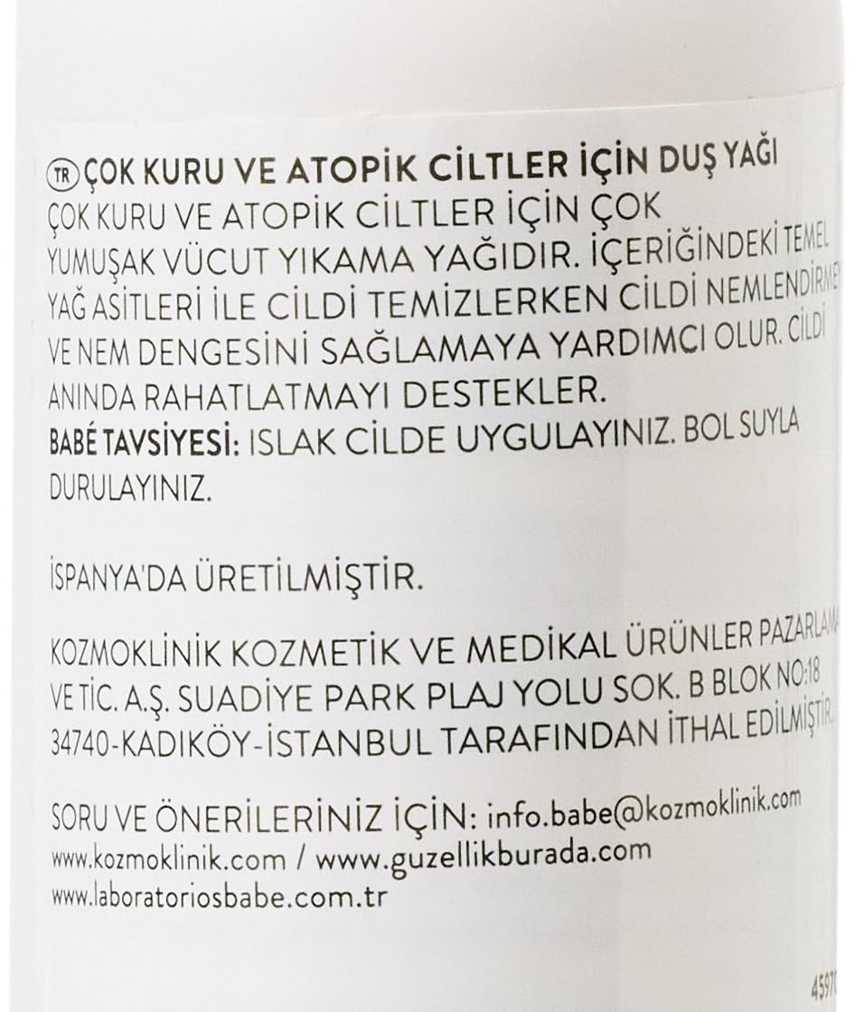 Babé Laboratories Çok Kuru ve Atopik Ciltler İçin Duş Yağı (100 ml)