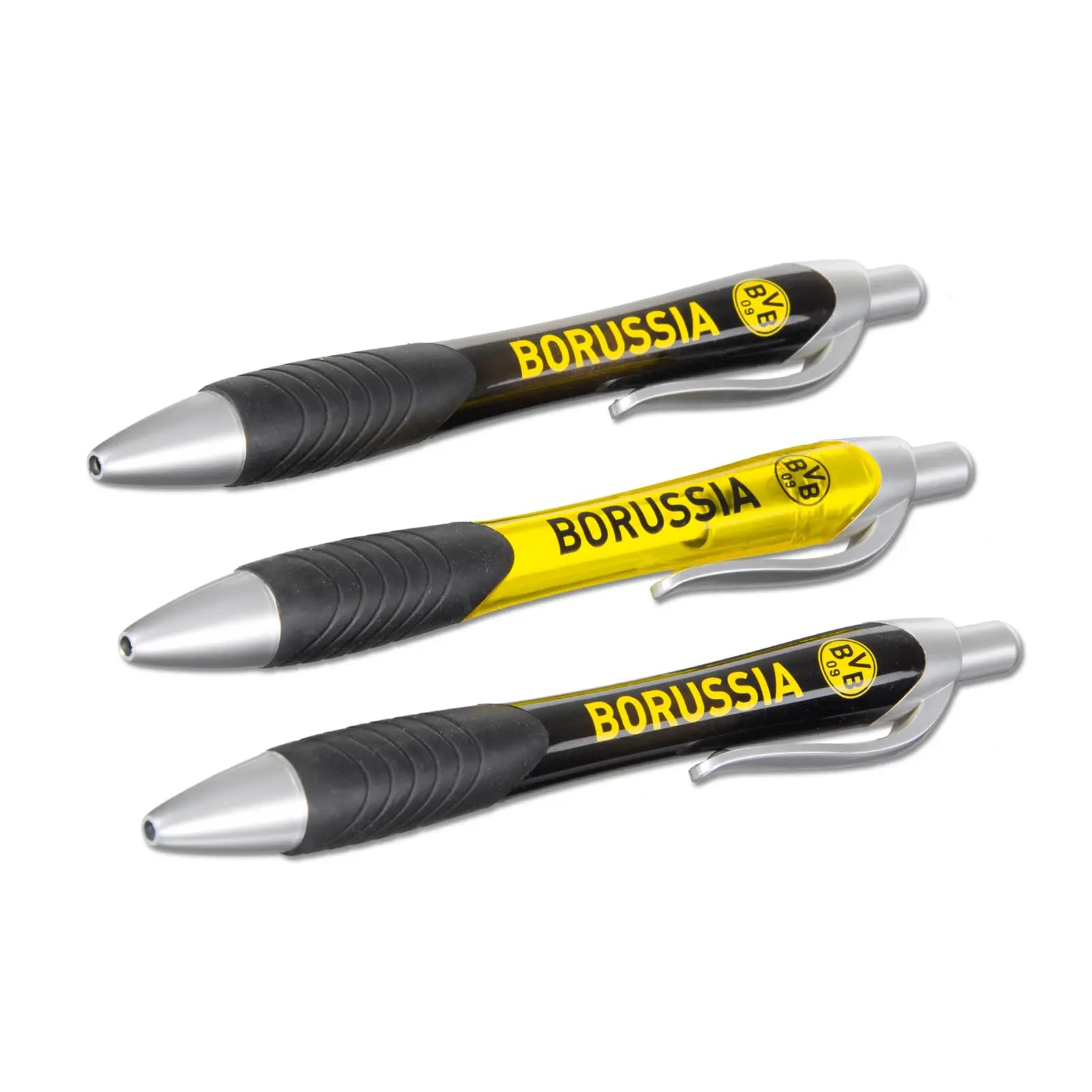 Borussia Dortmund,Stylo à bille (lot de 3), noir-jaune