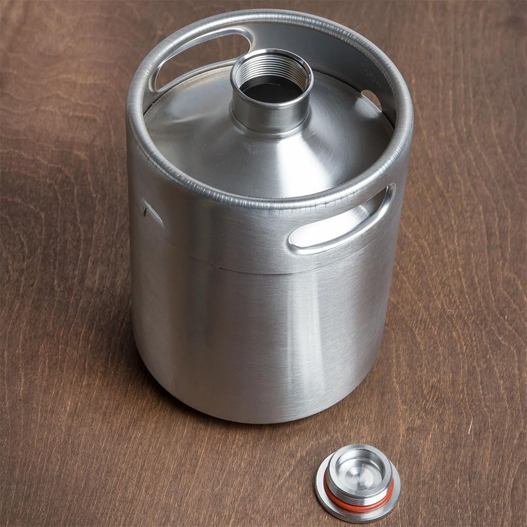 CKSEKD 1 Pz in Acciaio Inox 2L 3.6L 4L 5L Mini Barile di Birra Growler Commestibile Barile di Birra Acciaio La Scelta Migliore for La Birra Fatta in Casa Barile (Size : 5L 17.5x29.5cm)