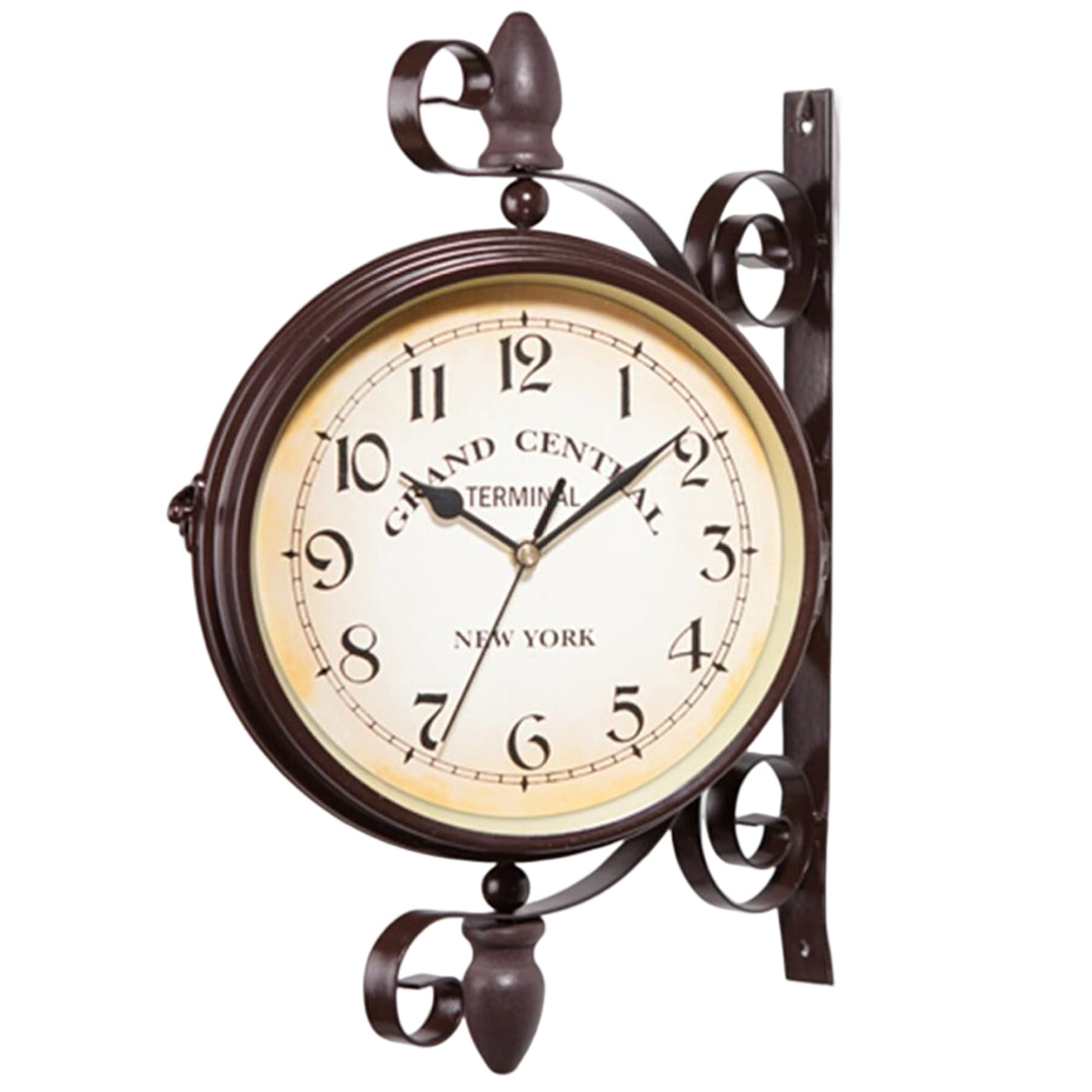 Horloge de gare double face en métal vintage : lisez l'heure partout au jardin