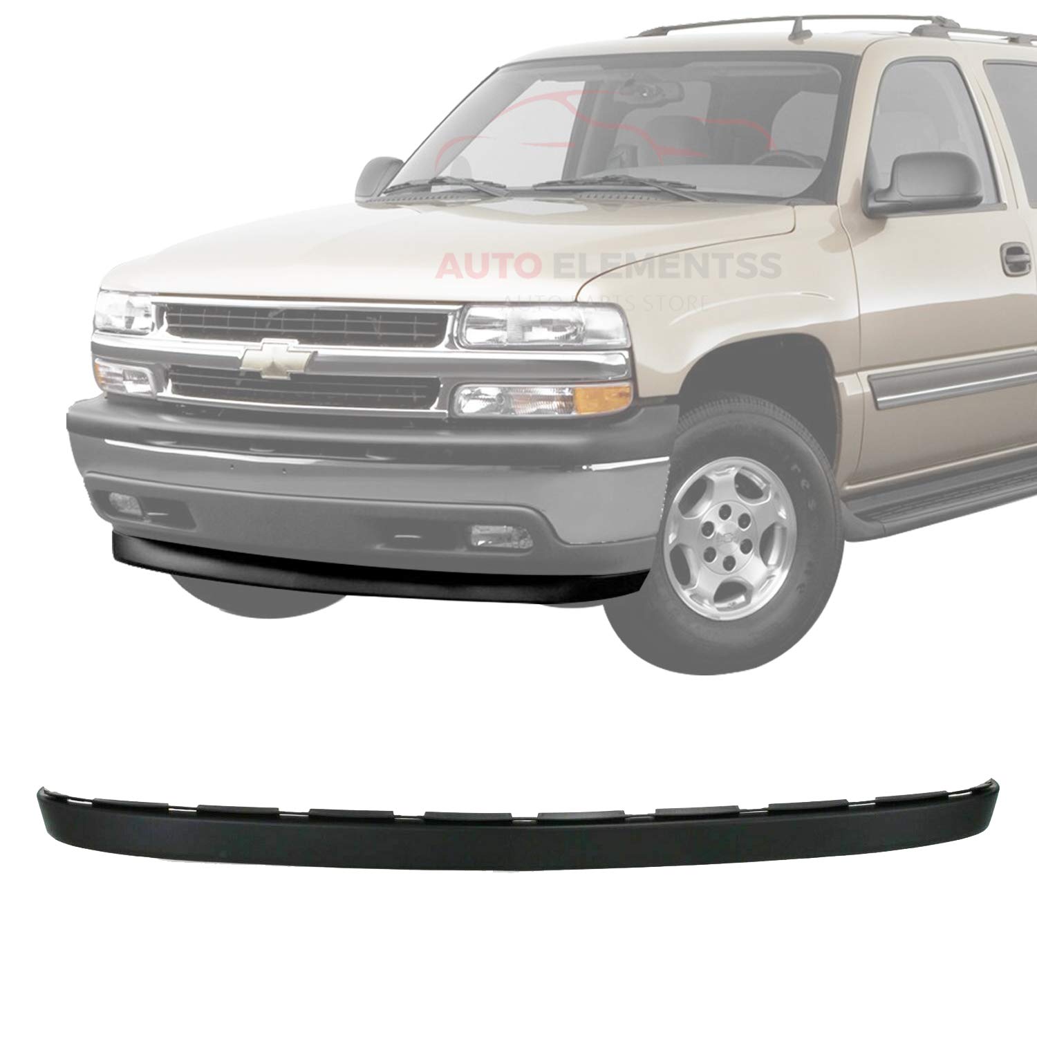 Front Bumper Valance Extension Air Deflector Lower Textured Black for 2005-2006 Chevrolet Tahoe LS LT Z71 Direct Replacement 15224193