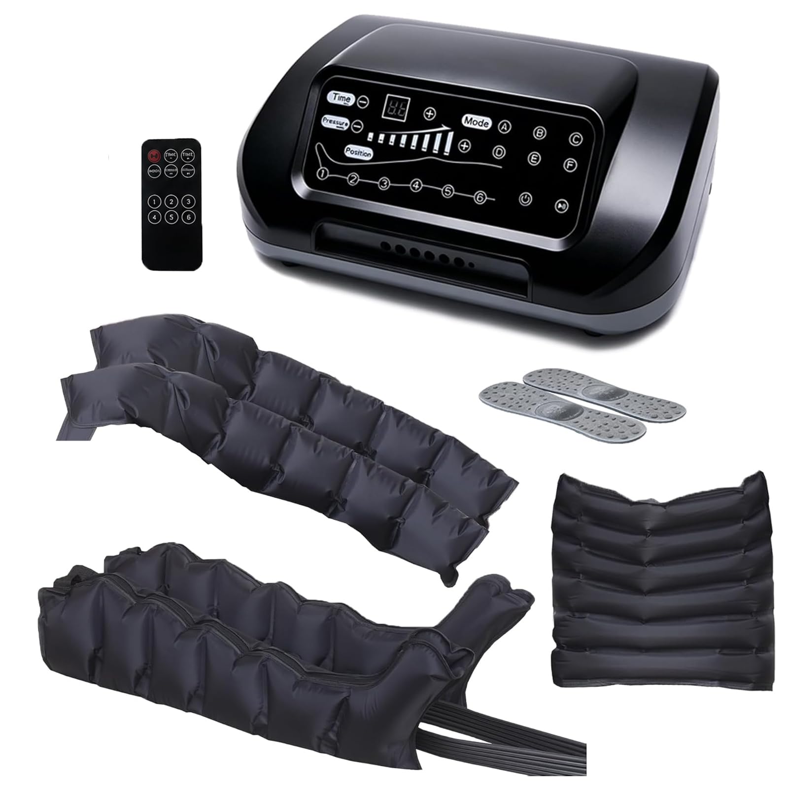 6 Cavity Pressotherapy and Lymphatic Drainage Suit | L/XL Pressotherapy Full Body Electric Air Compression Leg Massager for Pain and Circulation Swollen Legs, Edema, Muscle Relief Fast Recovery