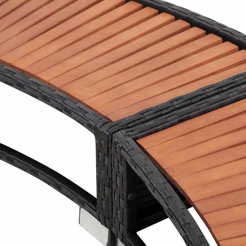 vidaXL Borde Soporte Redondo de Bañera Hidromasaje SPA Ratán Sintético Negro