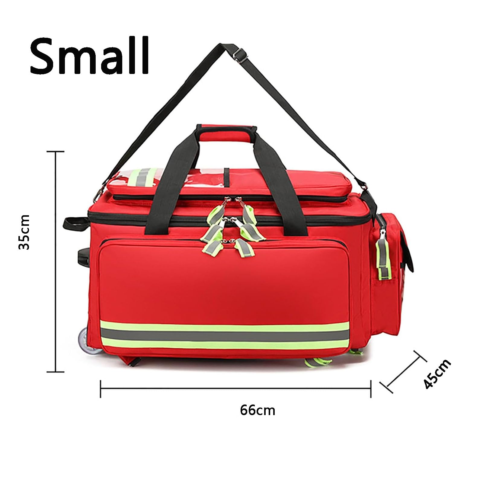 JOSBY Bolsa Médica De Gran Capacidad, Botiquín De Primeros Auxilios con Ruedas, Bolsa De Viaje Portátil para Emergencias Al Aire Libre, Bolsa De Emergencia Reflectante con Navy Blue 66cm