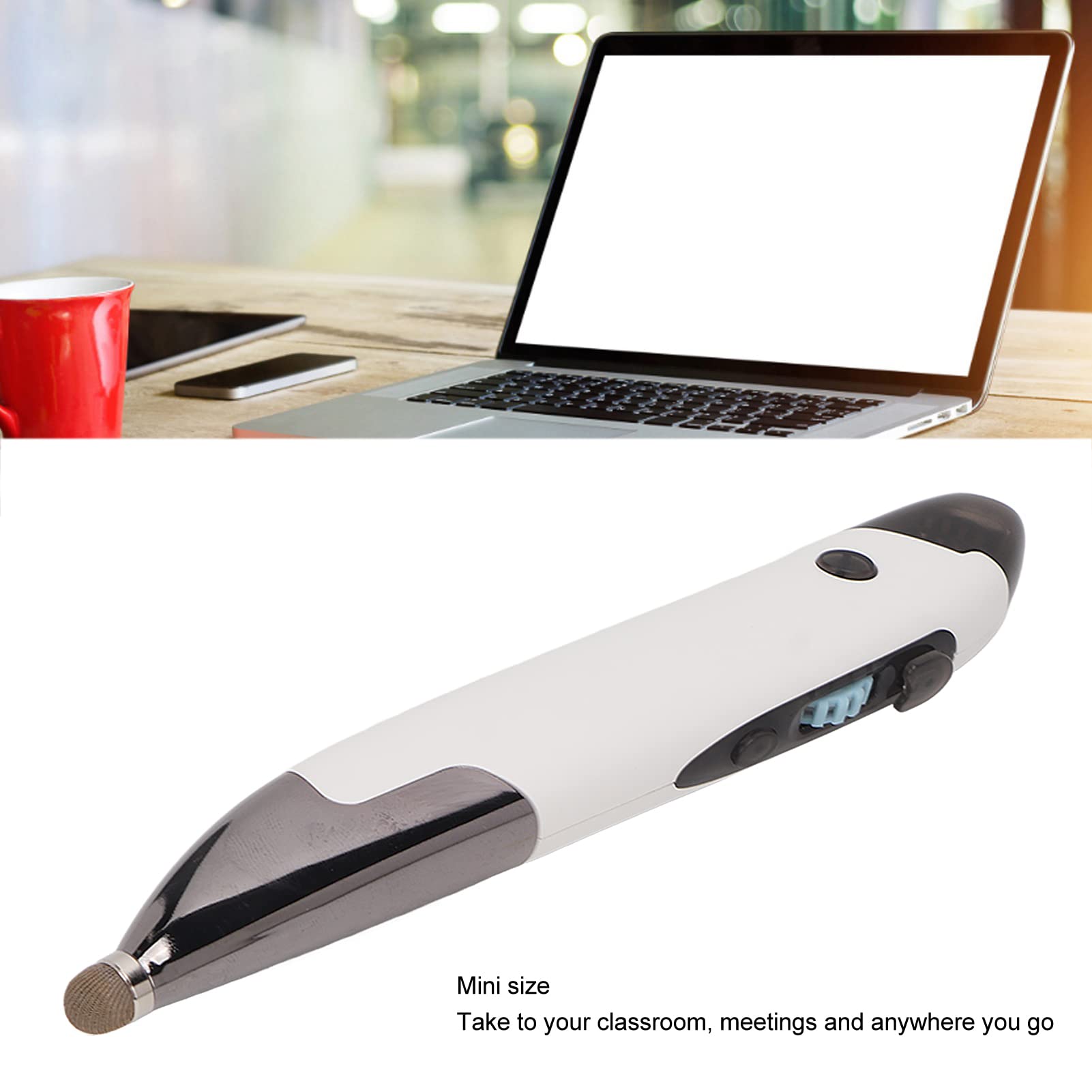 Fockety Mouse Tascabile Ottico Wireless USB da 2,4 GHz Mouse Ottico Digitale Regolabile 800/1000/1200/1600 DPI Mouse Ergonomico con Scrittura a Mano Mini Air Mouse per PC Laptop Notebook