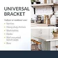 Vista 6 de Iron Supports Soporte Comercial Universal Resistente - Soportes Industriales - Soporte de Montaje de Acero para Estantes, Tocadores, Bufés