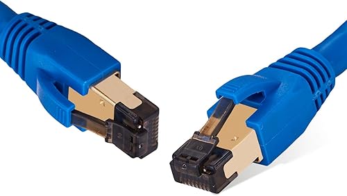Cable Ethernet Cat 8 para red, color negro, 5 pies, 40 Gbps, 2000 Mhz cobre 26AWG SFTP, cable de rendimiento blindado de alta velocidad, conector