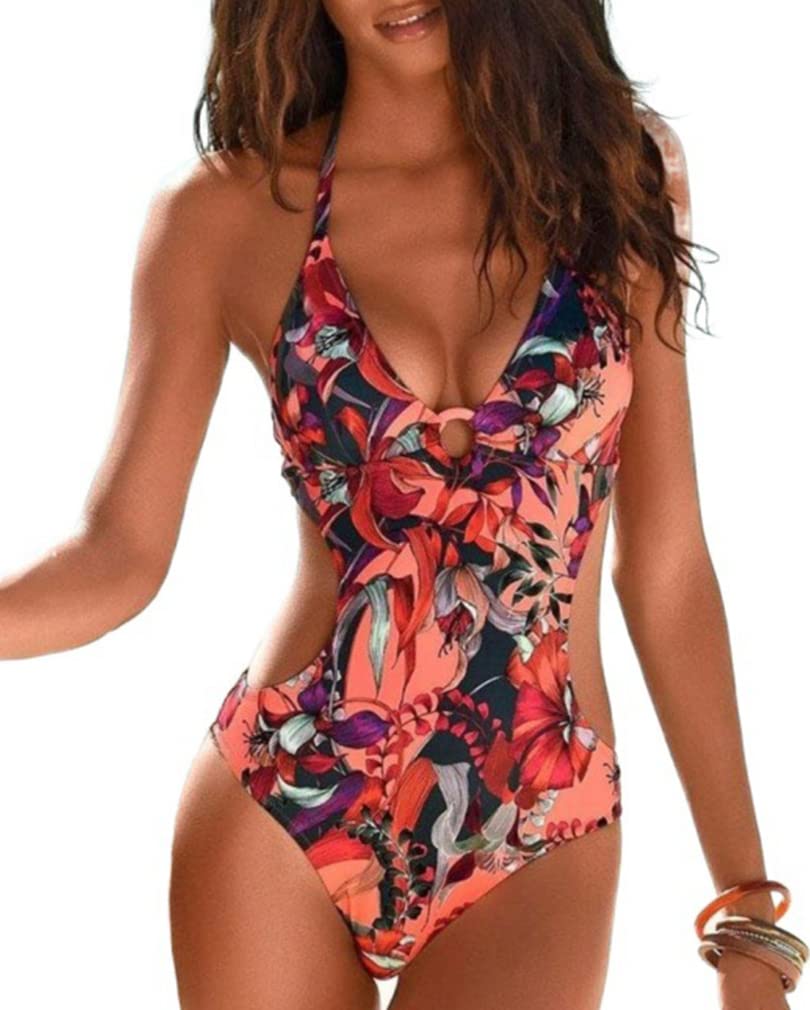 Cozyan Conjuntos de Bikinis Traje De Baño Rayas de Una Pieza Bañador para Mujer Push Up Bikini Bañador Talla Extra Grande Relleno Suave Extraíble Sin Aros Ropa de Baño Mujer