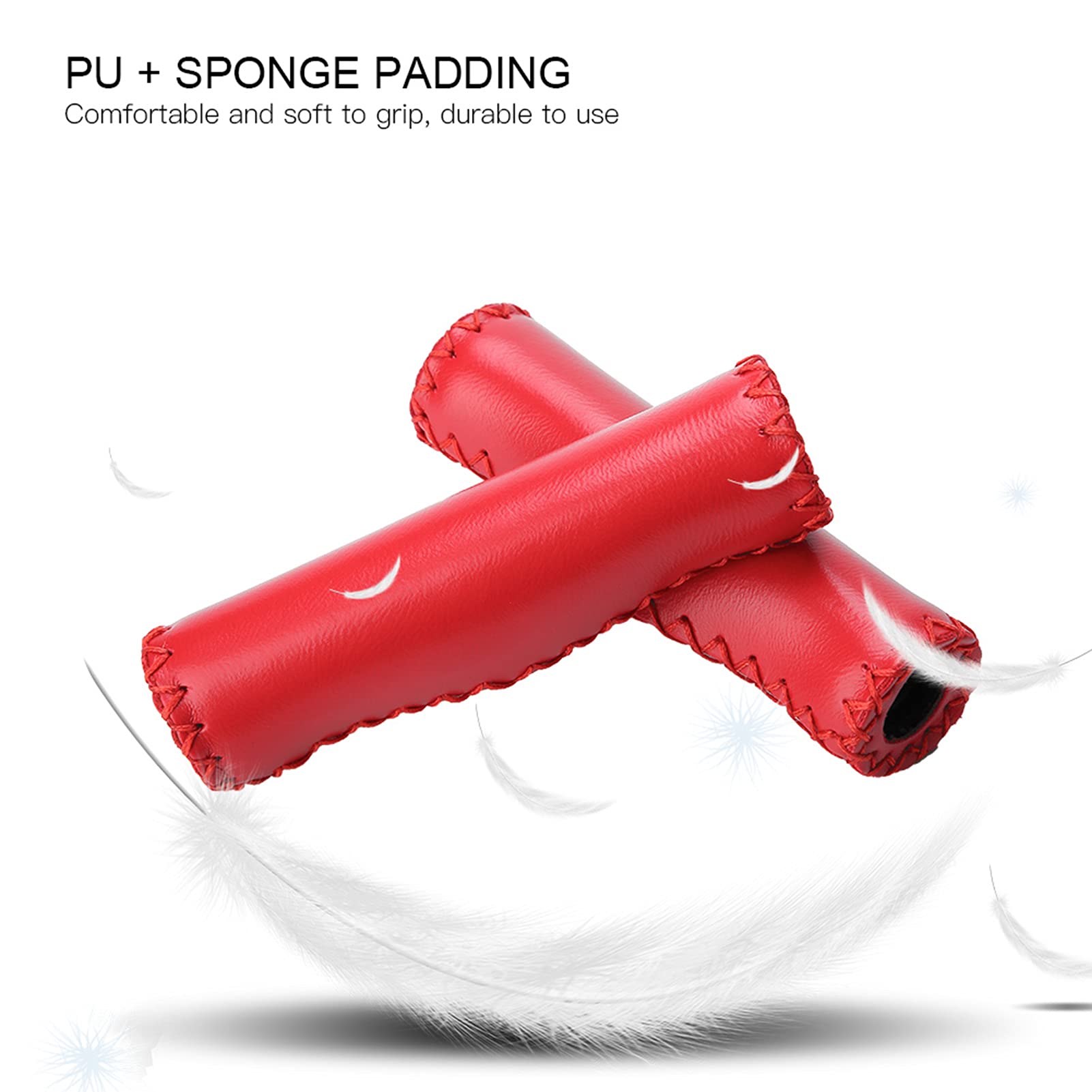 Poignée De Guidon De Vélo, Rembourrage En éponge Douce Et Poignée De Vélo Recouverte De PU, Poignée De Vélo Durability Comfort Facile à Installer Et Confortable à Saisir, Pour Vélo(Marron