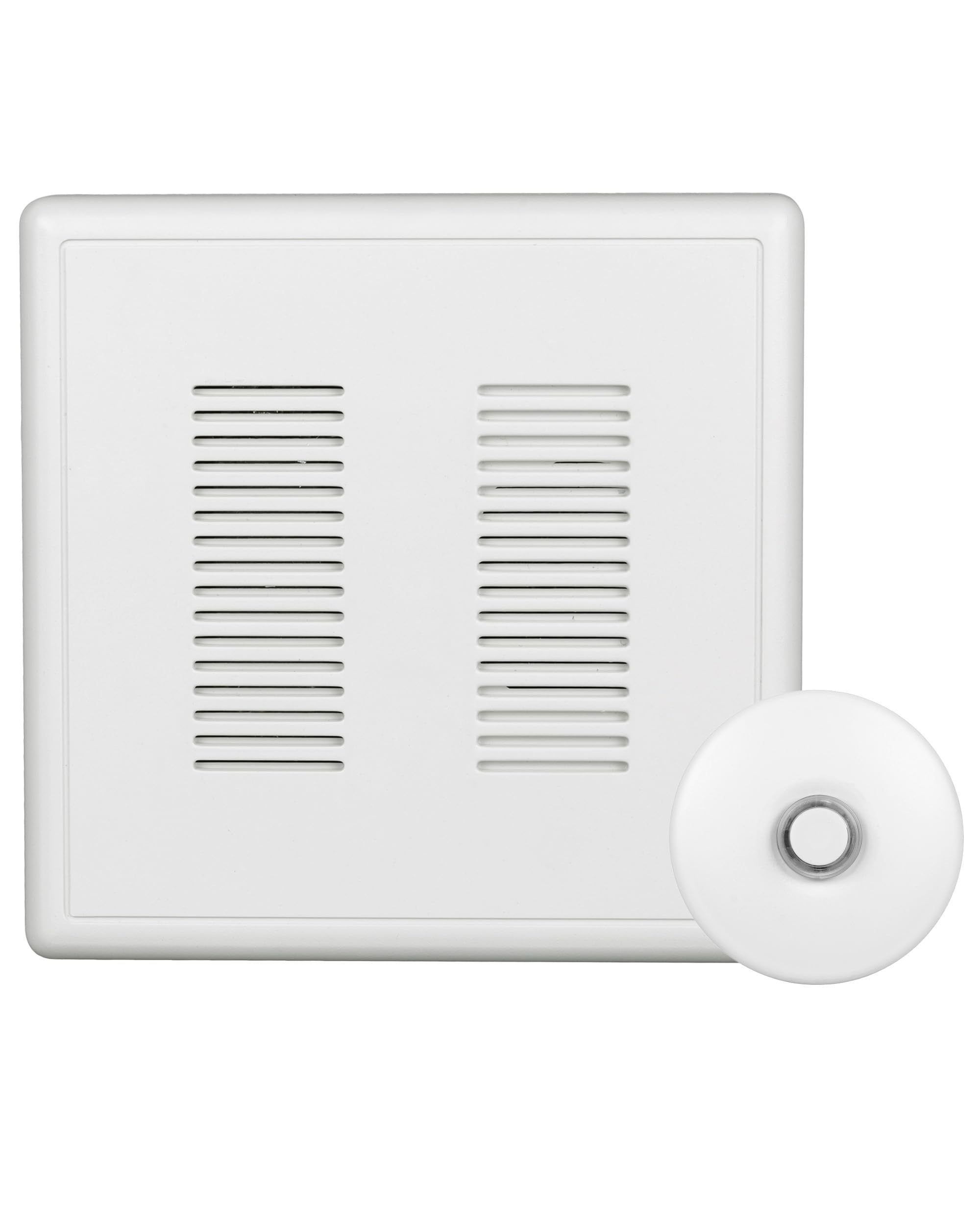PrimeChime Plus 2 Electric Doorbell Kit - Doorbells for Home - Includes Selectable Ring Chimes - Stucco Button, White - NICOR Lighting