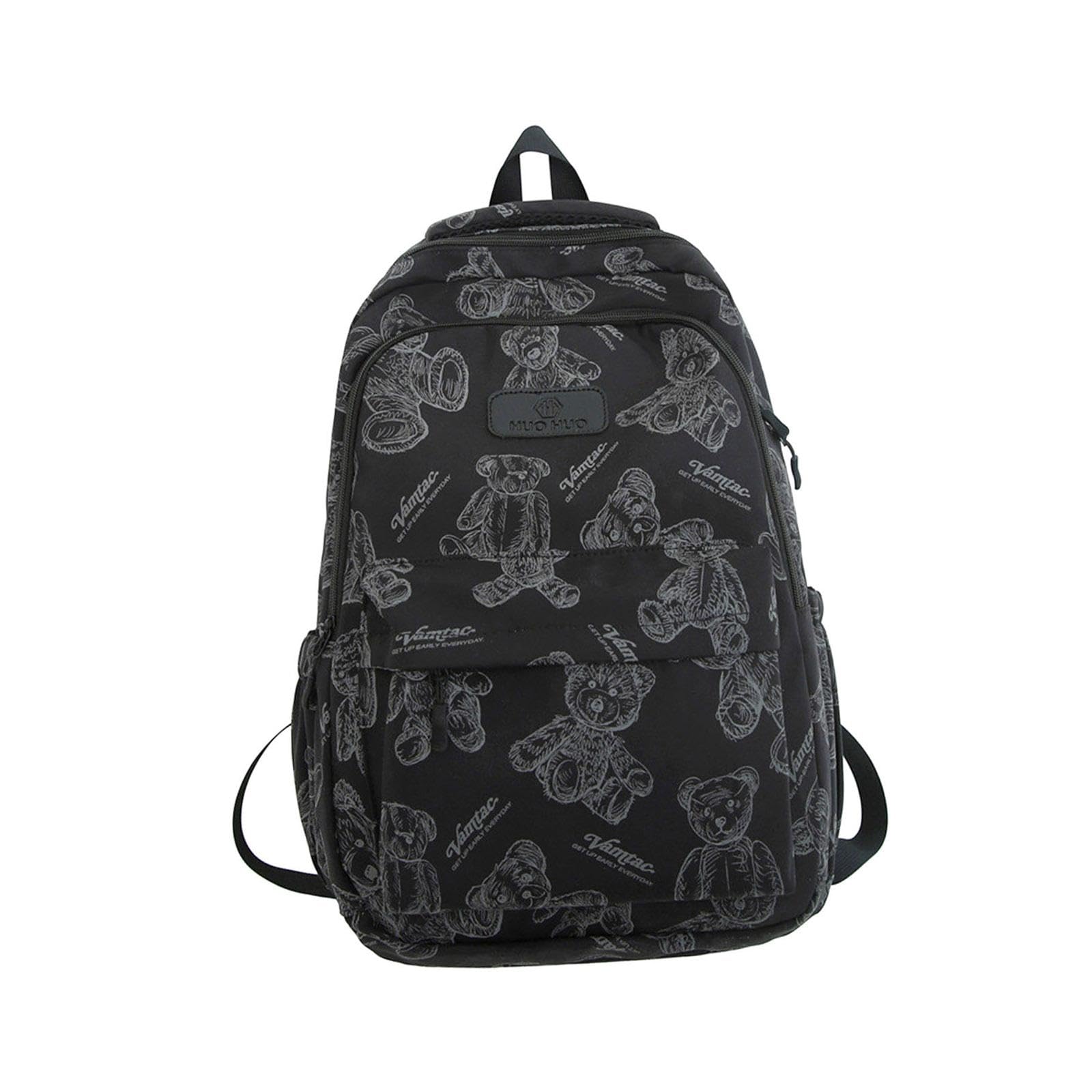 Men Women Backpack Nylon Knapsacks for Street Outdoor Activities Backpacking Black|Clothing, Shoes & Accessories | Womens Handbags & Bags-image-12