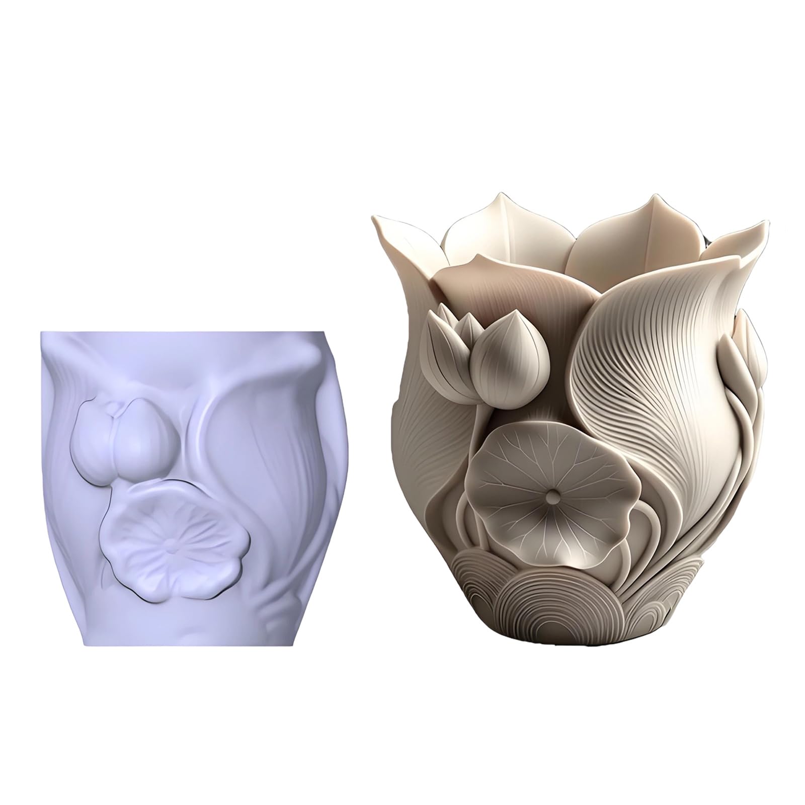 Ekoama Silicone Floral Mould For Craft Ceramics Soap Candle Making With Fine Detailing And Easy Releases