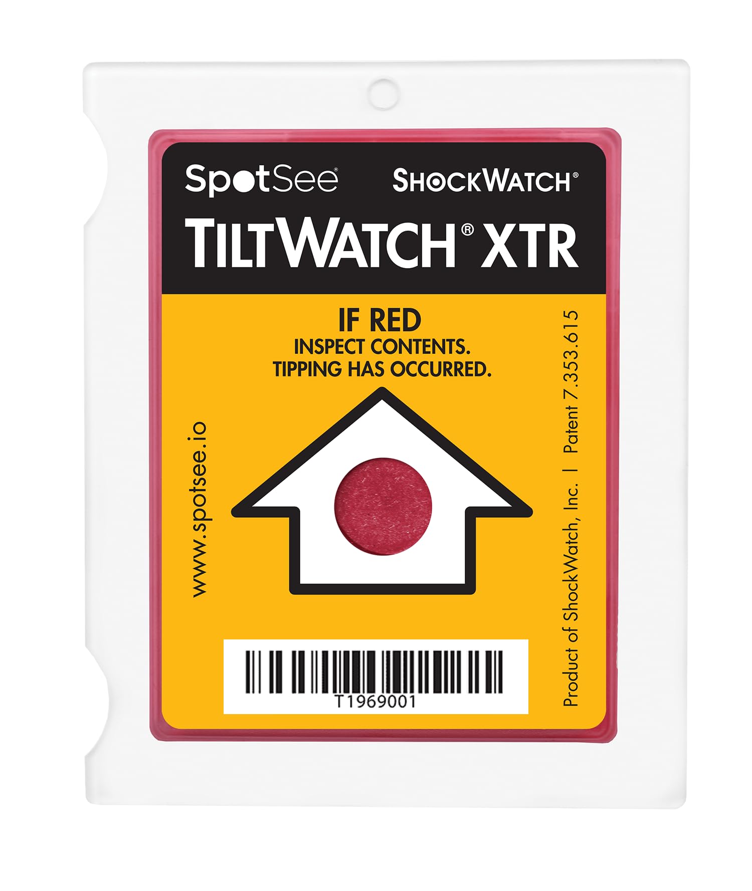 TiltWatch XTR Indicatore di inclinazione, confezione da 100, a prova di manomissione e indicatore di danno alla punta