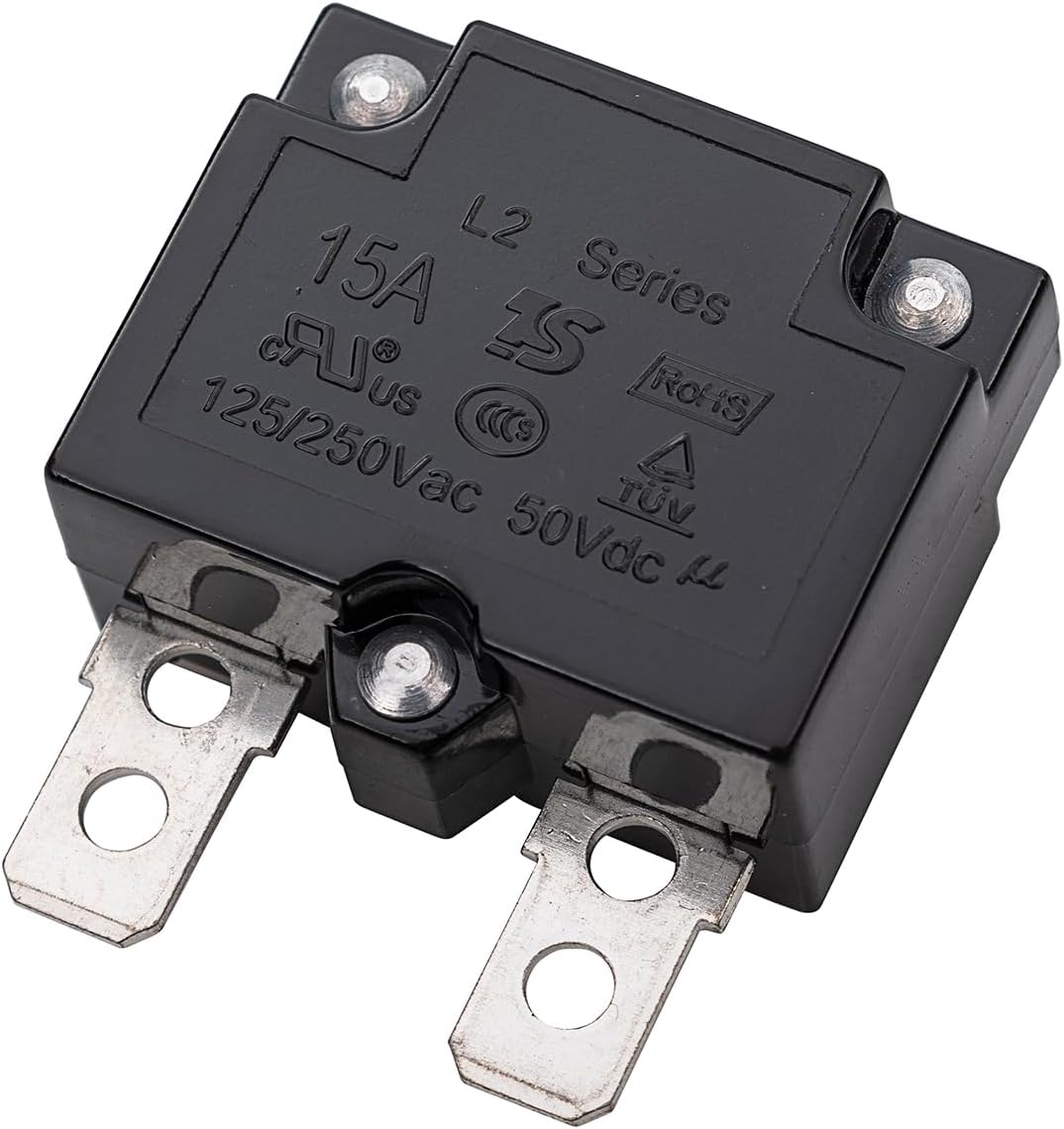 weelye 2Pcs 15A 125/250Vac 50Vdc Automatic Reset Relay Thermal Switch Circuit Breaker Current Overload Protector for Children Riding Electric Car Replacement Parts