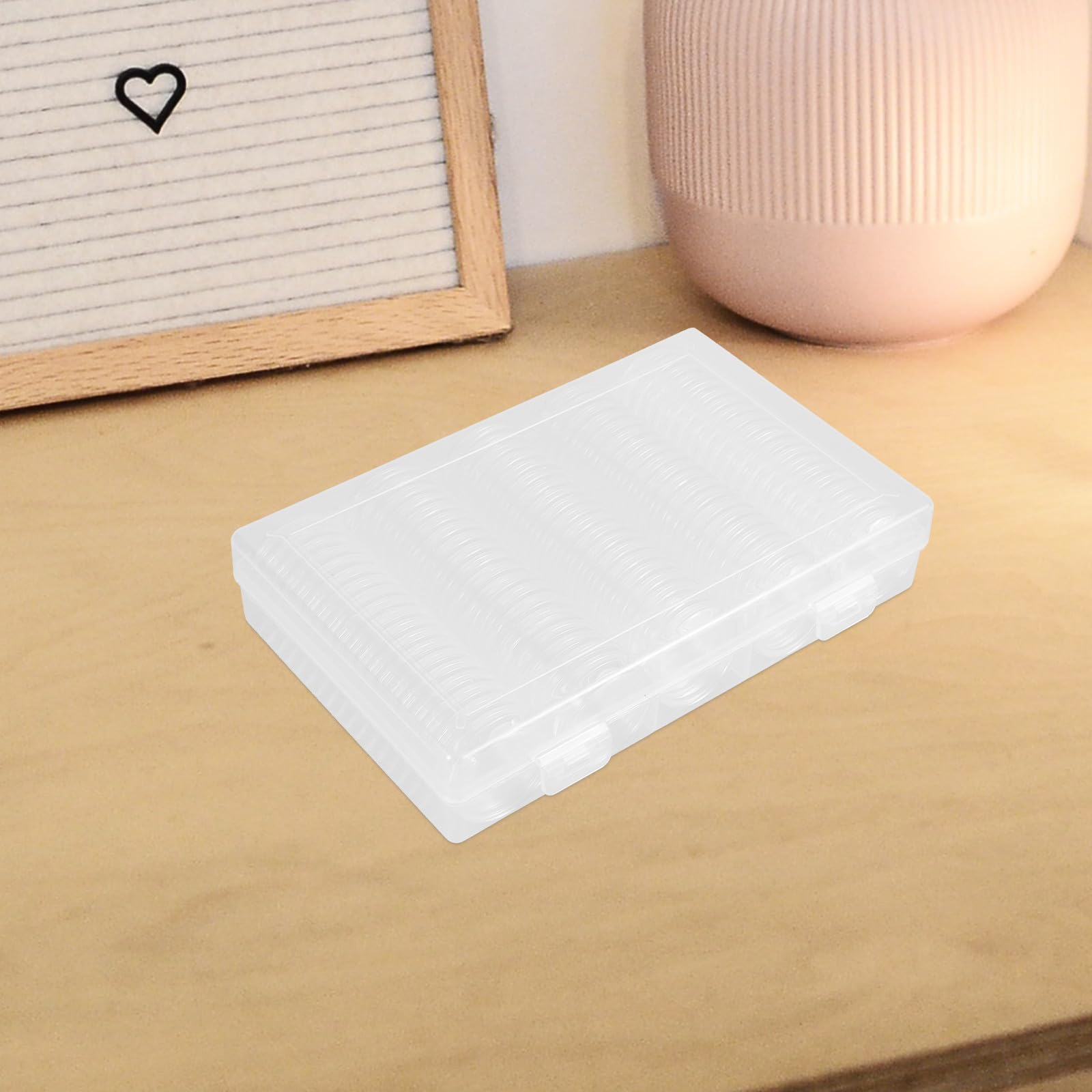 Artibetter Lot de 4 Capsules Porte- en Plastique de 27 Mm avec Boîte de Rangement pour Collectionneurs