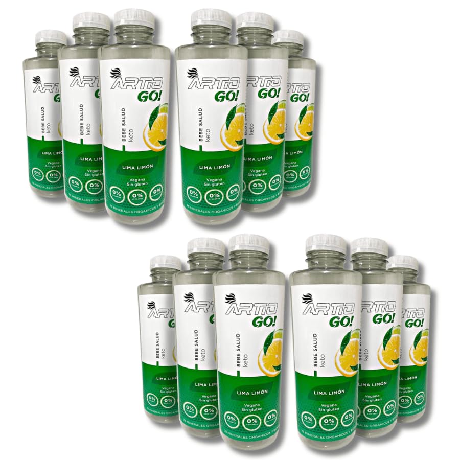 ARTIO GO! Lima-limón Bebida isotónica elaborada con un 3% de agua de mar y 78 minerales biodisponibles que proporcionan la mejor hidratación (12x500ml)