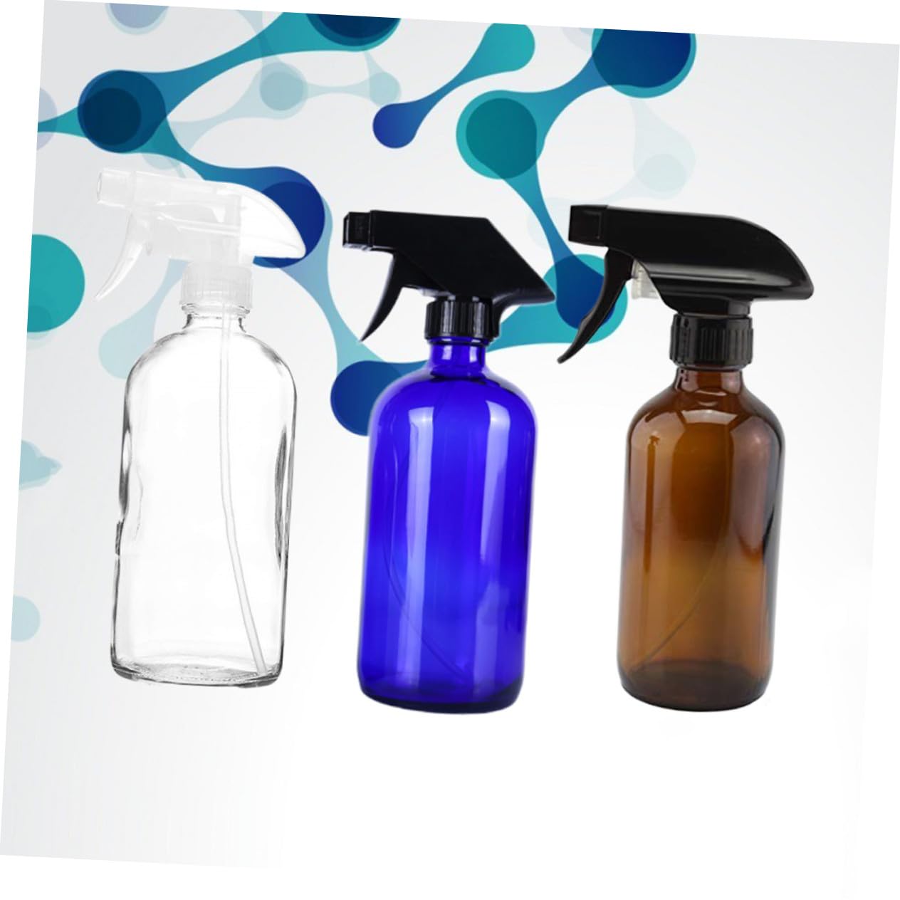 LIFKOME 3 pezzi Bottiglie Spray Ricaricabili in Vetro Trasparenti Blu e Marrone per e Profumi Nebulizzatore Compatto e Leggero per Viaggi e Cura Personale
