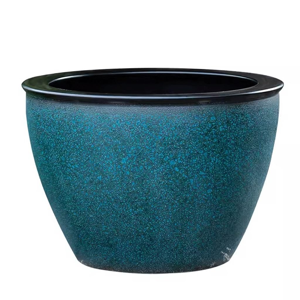 Tanque Peces Acuario Tanque de Peces cerámica for Exteriores, balcón, Estanque Dorados, Lavabo Lirio Agua, Tanque Loto, Piedra imitación, Grande for Patio, Koi | S