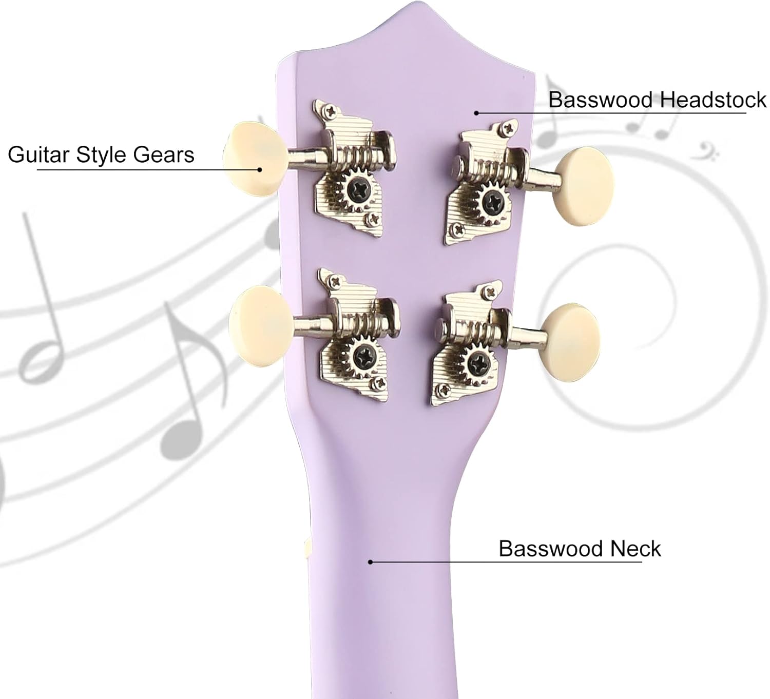 LXS Soprano Ukulele Ukulele for Beginners - 21" Small Guitar Ukulele with Gig Bag, Standby String, Picks and Primary Tutorial (Purple)
