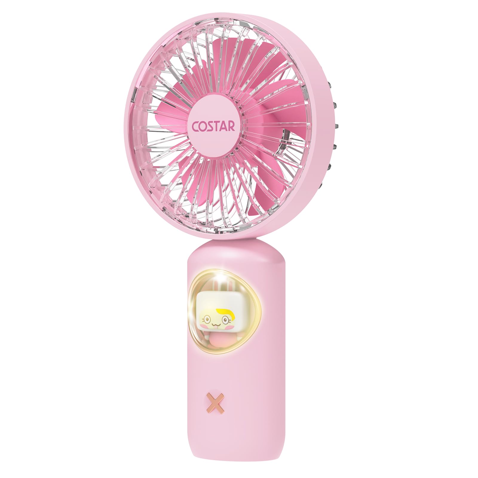 CostarMatter AirQ Mini Portable Fan - Powerful Brushless Motor Handheld Fan with Creative Light, 3-Speeds, Lightweight, USB Rechargeable Fan for Women, Child Use in Indoor and Outdoor (Pink) (B0CR6BTSPD) Amazon Price History, Amazon Price Tracker
