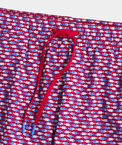 vineyard vines Men's 7 Inch Printed Chappy Swim Trunks, Lghthse Red/Td Blue2