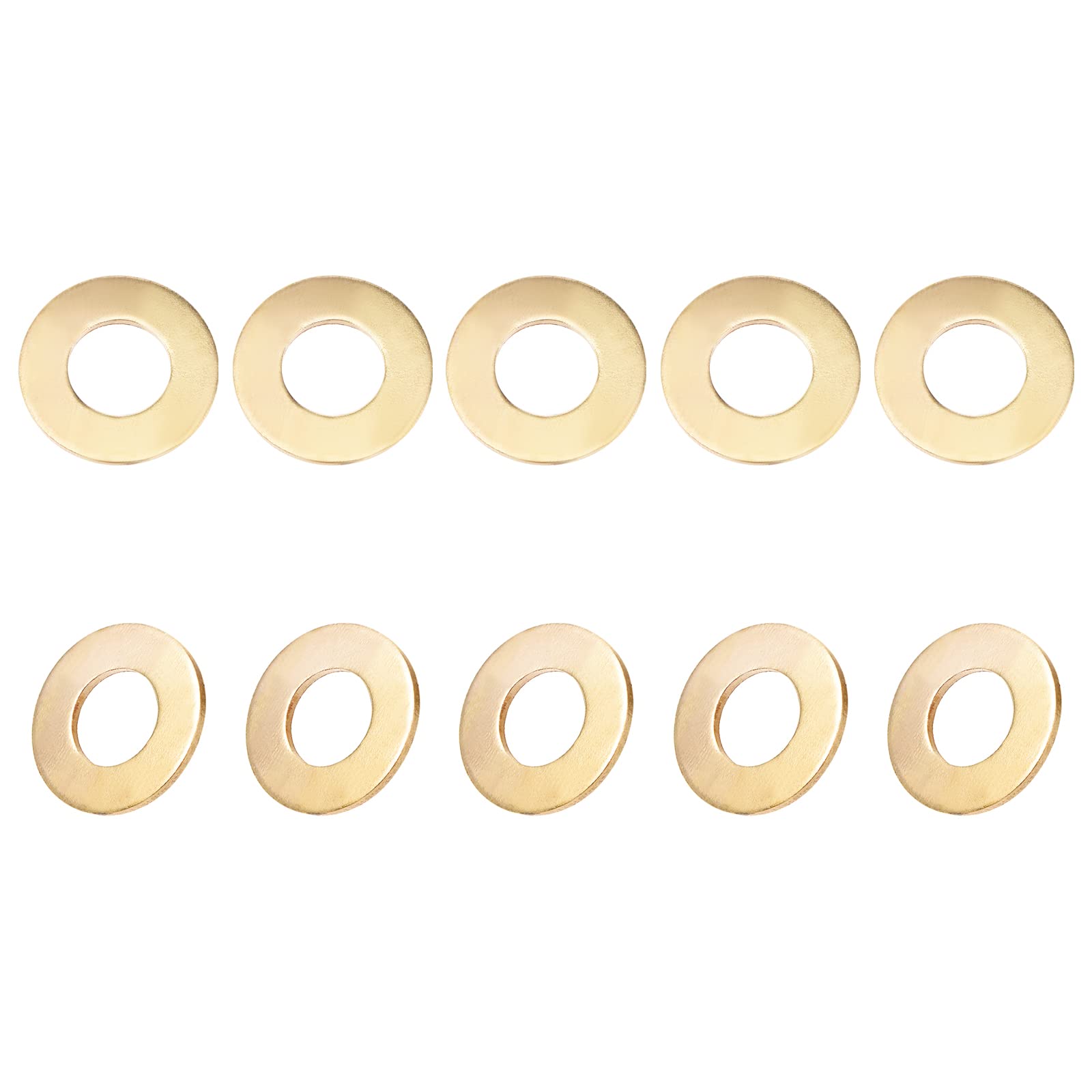 DTGN 14.2mmx28mmx2mm(IDxODxT) Flat Brass Sealing Washers - 10Pack - Good for Industrial Machinery M14 Screws - Brass Flat Ring Gaskets
