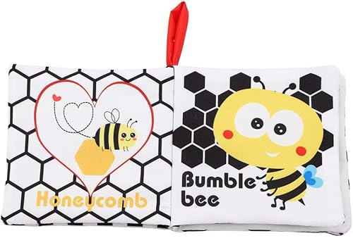 Miniatura 11 de Libros de pescado para bebés de 0 a 6 meses, juguete sensorial de alto contraste, juguetes sensoriales para bebés de 6 a 12 meses, libros arrugados