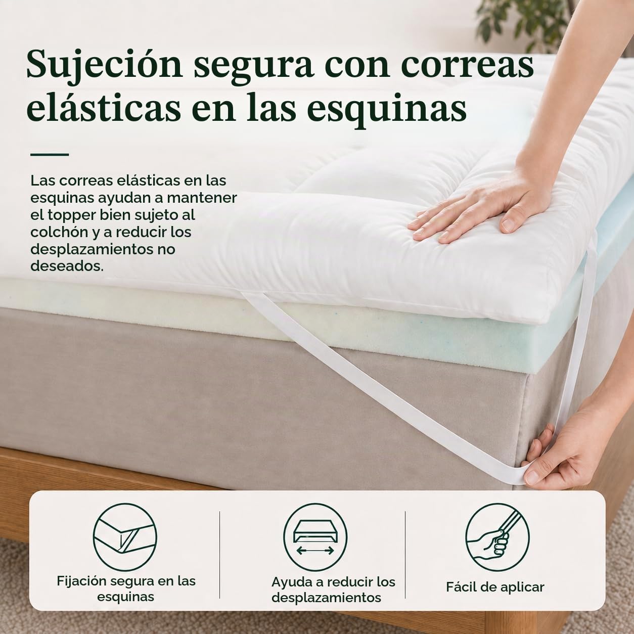 Zinus Mattress Topper, poliéster, Blanco, 190 x 80 cm