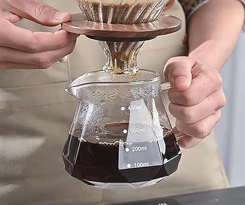 Miniatura 10 de Servidor de café de vidrio para cafetera de goteo, jarra de café de vidrio estándar, cafetera con tapa, transparente, 01 12.2 fl oz (12 oz)