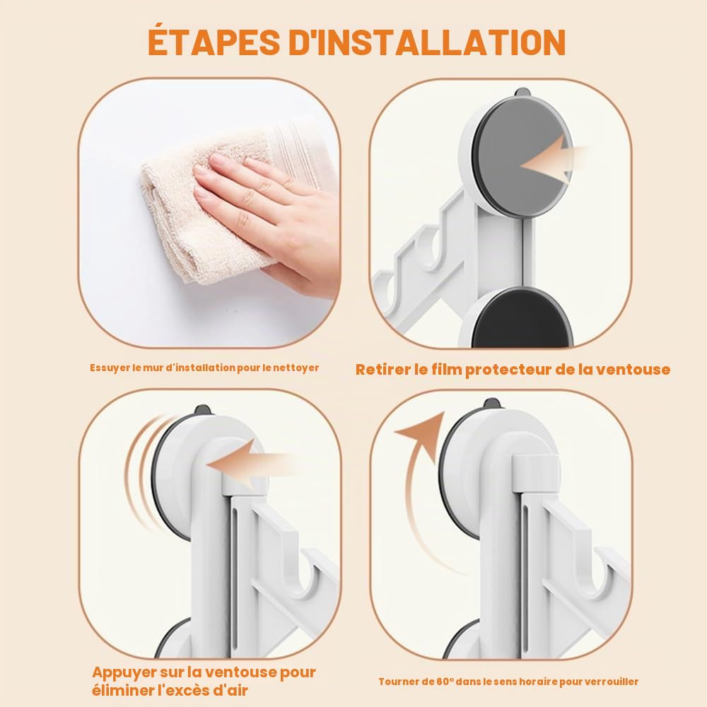 Ventilateur de vêtements, cintre pliable ventouse, séchoir multifonction, chambre à linge, salle de bain