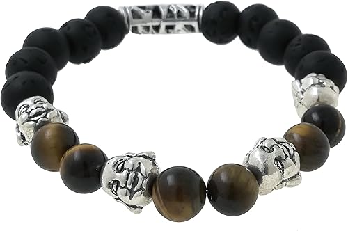 Miniatura 9 de RUBYCA Buddha cuentas sueltas de metal antiguo estilo tibetano espaciador para hacer joyas, pulseras, collares, manualidades (20 unidades, colores