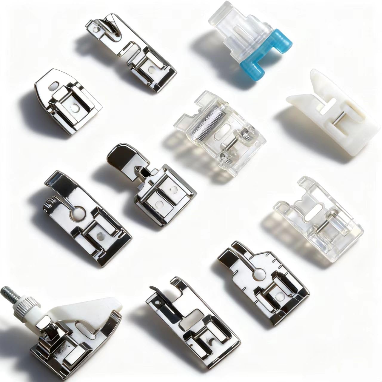 11Pc Sewing Machine Accessories, Rolled Hem Foot, Walking Foot Kit, Presser Foot,Feet Sewing Machine Spare Parts for Brother Singer Babylock Janome Toyota Elna Sewing Machines Use